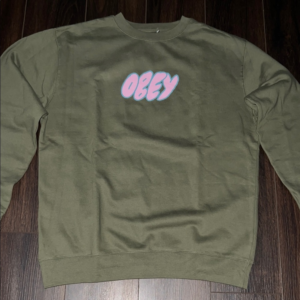 OBEY - Bubble Type Men’s Army Crewneck Sweatshirt
